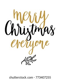 Merry christmas hand written calligraphy quote