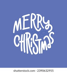 Merry Christmas - hand written lettering, modern calligraphy. Typography isolated on white background, vector illustration. Great for party posters and banners.