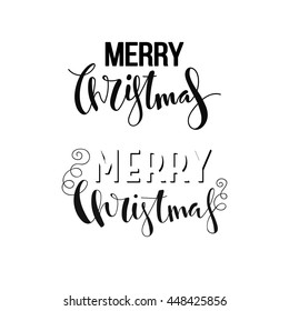 Merry Christmas. Hand written  lettering. Merry christmas and happy new year 2017