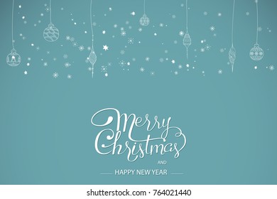 Merry Christmas handdrawn lettering design elements. Great element for cards, banners and flyers.