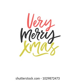 Merry Christmas handdrawn lettering for gifts, cards, posters, etc. Winter collection.