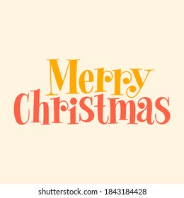 Merry Christmas hand-drawn lettering quote for Christmas time. Text for social media, print, t-shirt, card, poster, promotional gift, landing page, web design elements. Vector illustration