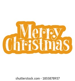 Merry Christmas hand-drawn lettering quote for Christmas time. Text for social media, print, t-shirt, card, poster, promotional gift, landing page, web design elements. Vector illustration