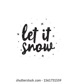 Merry Christmas handlettered card design. Let it snow.