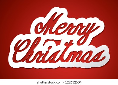 'merry christmas' handmade calligraphy, vector EPS10