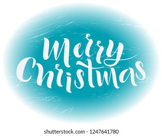 Merry Christmas handmade lettering, calligraphy for banner, poster, greeting card or celebration design. Vector illustration. Winter holiday. Hand sketched lettering. EPS 10.