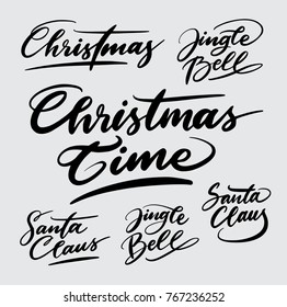 Merry christmas handwriting calligraphy. Good use for logotype, symbol, cover label, product, poster title or any graphic design you want. Easy to use or change color
 