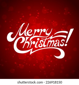 Merry Christmas handwriting lettering. Vector illustration.