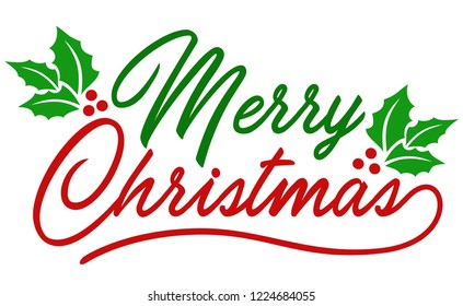 Merry Christmas handwriting text design vector