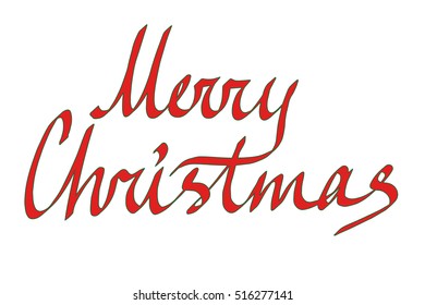 Merry Christmas Handwritten Calligraphic Tag