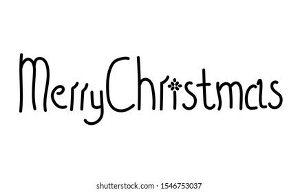 merry christmas handwritten lettering vector