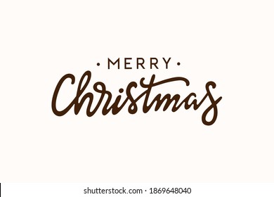 Merry Christmas handwritten lettering. Xmas calligraphy vector illustration.