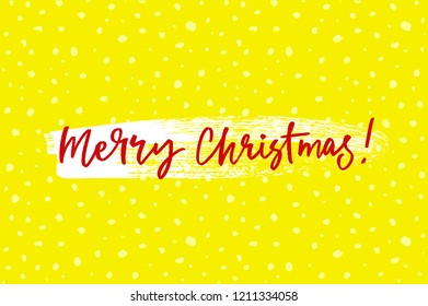 Merry Christmas, handwritten phrase. Modern brush calligraphy.
