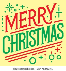 Merry Christmas handwritten text typography