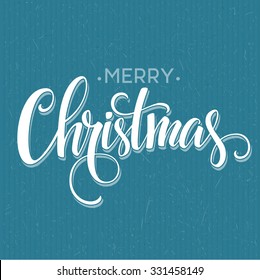 Merry christmas  handwritten text. Vector illustration EPS10