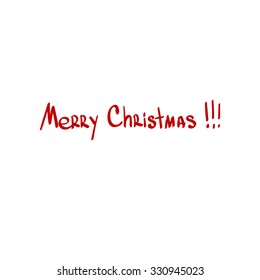 Merry christmas. Hand-written text at white background
