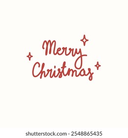 Merry Christmas  handwritten vector print