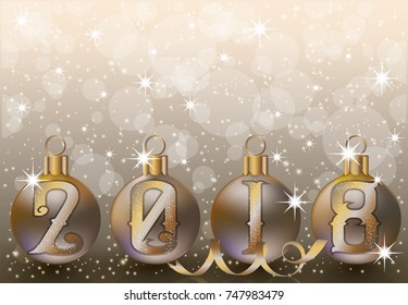 Merry Christmas and Happy 2018 New year wallpaper, vector illustration