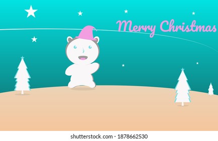 Merry Christmas! Happy Christmas companions The cute cartoon