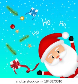 Merry Christmas. Happy Christmas companions. Santa Claus carecter isolate background.