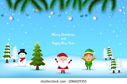 Merry Christmas. Happy Christmas companions. Santa Claus carecter isolate background.