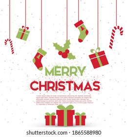 Merry Christmas, Happy Christmas Greeting Card, Christmas poster, greeting cards, headers, website, vector illustration.