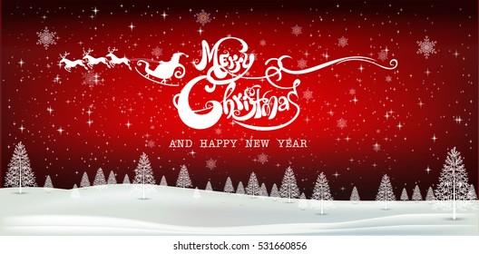 Merry Christmas! Happy Christmas Greeting Card with Santa Clause,? Red background High detailed vector illustration