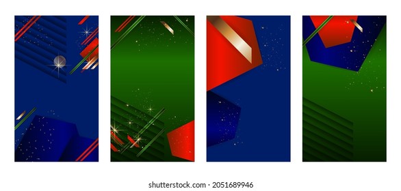 Merry Christmas and Happy Holidays cards with New Year backgrounds design. Modern universal artistic templates. Vector illustration eps 10