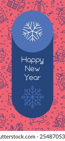 Feliz Natal e cartões de feliz feriados com presentes de Ano Novo, presentes, flocos de neve, quadros florais e design de fundos. Modelos artísticos universais modernos. Ilustração vetorial em estilo linear
