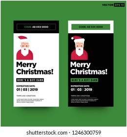 Merry Christmas Happy Holidays Here's A Gift Card Code and Expiry Date Santa Claus Illustration