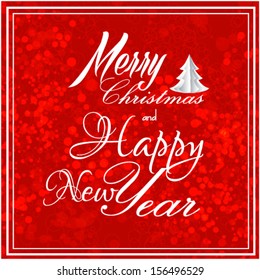 Merry Christmas and Happy new 2014 year. Greeting card.