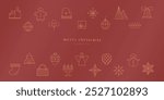 Merry Christmas and Happy New Year web banner, card, poster of gold luxury geometric xmas. Flat abstract modern vector design.