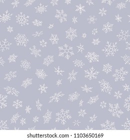 Merry Christmas and Happy New Year seamless snowflakes pattern. Perfect for wrapping paper or textile. EPS 10