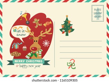 Merry Christmas Happy New Year Invitation Stock Vector (Royalty Free ...