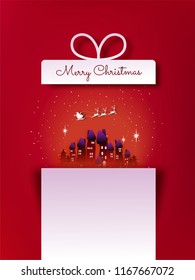 Merry Christmas and Happy New Year. Christmas sale. Holiday background. paper craft style.