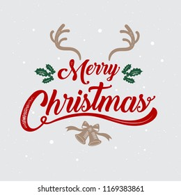 Merry Christmas, Happy New Year, Logo & Symbol Design, Typography, Vector Illustration.