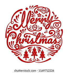 Merry Christmas, happy new year, calligraphy, sign & symbol, vector illustration.