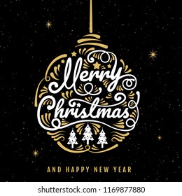 Merry Christmas, happy new year, logo & symbol design, vector illustration.