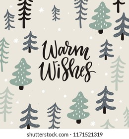 Merry Christmas and Happy New year hand drawn vector print. Winter  pattern
