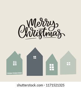 Merry Christmas and Happy New year hand drawn vector print. Winter  pattern

