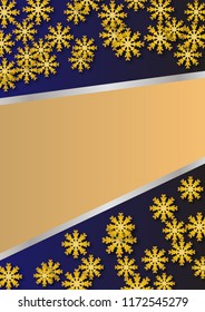 Merry christmas & Happy New Year greeting card with snowflakes. vertical orientation. A4. EPS10.