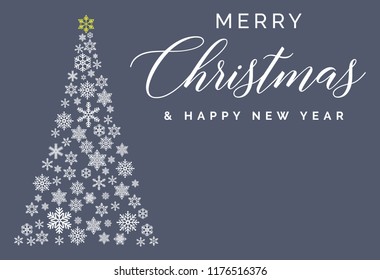 Merry Christmas and Happy New Year lettering template. Greeting card or invitation. Winter holidays related typograph  .