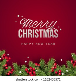 Merry Christmas and happy new year  background. Vector illustration with Christmas elements.