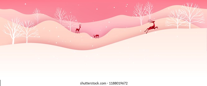 Merry Christmas and Happy New Year. Christmas sale. Holiday background. paper craft style.