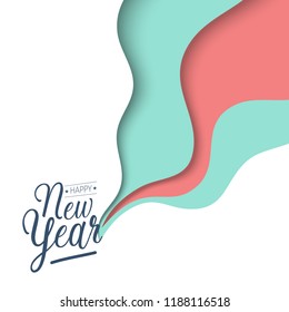 Merry christmas and Happy New Year greeting card typography flyer template with lettering. Poster, card, label, banner and reindeer design. Vector illustration
