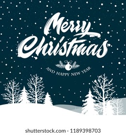 Merry Christmas and Happy New Year  typography vector design for greeting cards and poster. 