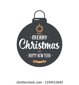 Merry Christmas. Happy New Year with Typography design and Vector logo, emblems with text design can Usable for banners, greeting card