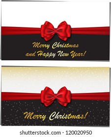 Merry Christmas and Happy New Year luxury greeting cards. Vector illustration