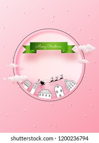 Merry Christmas and Happy New Year. Christmas sale. Holiday background. paper craft style