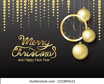 Merry Christmas and Happy New Year greeting card